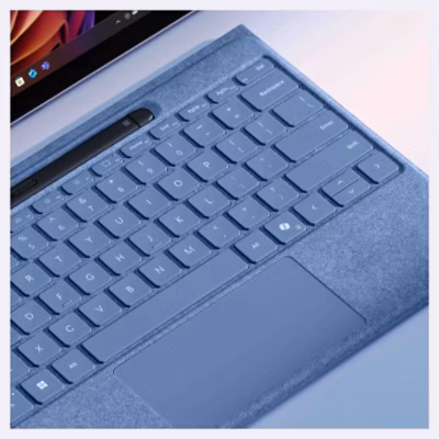 Zoom in of Surface Pro Violet bottom screen and keyboard