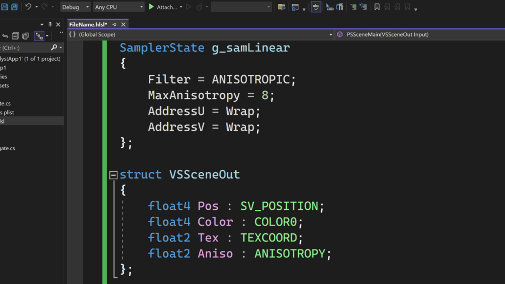 HLSL syntax highlighting